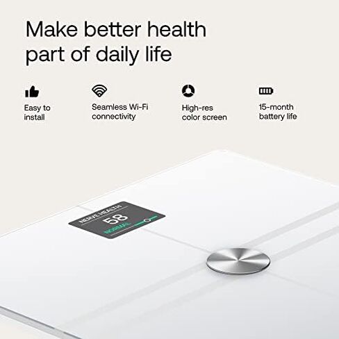 WITHINGS Body Comp + Cleaning Kit - Scale for Body Weight and Complete Body Analysis, Wi-Fi & Bluetooth, Baby Digital Scale, Accurate Visceral Fat, Heart Health, Scales Compatible with Apple, White in Kuwait
