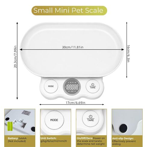 Digital Pet Scale,Best for Newborn Pets,Max 33 lb | Puppy Scale for Weighing, Multi-functional Electronic Weighing Scale,Extra-large Buttons with High-definition Display. in Kuwait