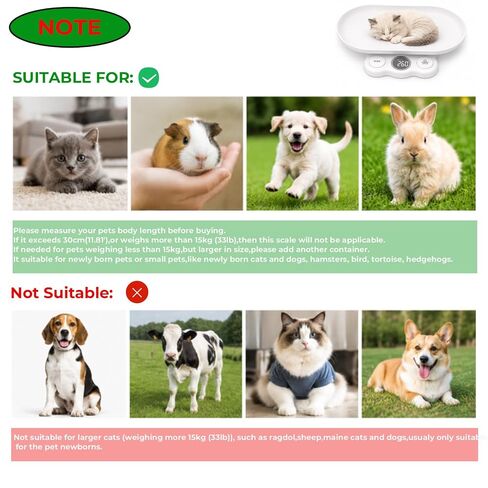 Digital Pet Scale,Best for Newborn Pets,Max 33 lb | Puppy Scale for Weighing, Multi-functional Electronic Weighing Scale,Extra-large Buttons with High-definition Display. in Kuwait
