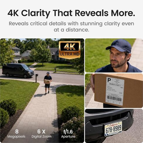 aosu SolarCam D1 Max, 4K Solar Security Cameras Outdoor Wireless, 360° Pan & Tilt Coverage, Auto Tracking, Color Night Vision, Local Storage, No Subscription Required in Kuwait