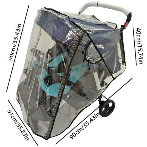 Stroller Rain Cover,Universal Rain Cover for Side by Side Baby Stroller, Double Stroller Cover for Rain and Wind,Baby Outdoor Activities Accessories. in Kuwait