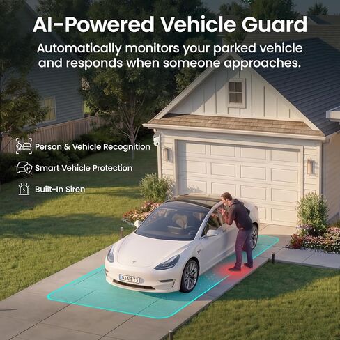 aosu SolarCam D1 Max, 4K Solar Security Cameras Outdoor Wireless, 360° Pan & Tilt Coverage, Auto Tracking, Color Night Vision, Local Storage, No Subscription Required in Kuwait