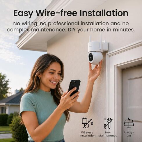 aosu SolarCam D1 Max, 4K Solar Security Cameras Outdoor Wireless, 360° Pan & Tilt Coverage, Auto Tracking, Color Night Vision, Local Storage, No Subscription Required in Kuwait