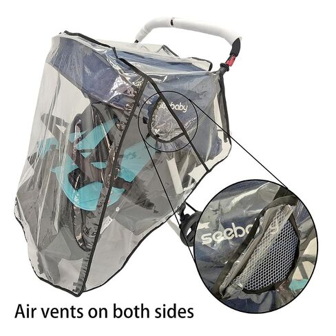 Stroller Rain Cover,Universal Rain Cover for Side by Side Baby Stroller, Double Stroller Cover for Rain and Wind,Baby Outdoor Activities Accessories. in Kuwait