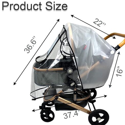 Stroller Rain Cover,Universal Stroller Accessory with Viewing Window,Food Grade EVA,Baby Travel Weather Shield for Summer, Windproof Waterproof, Protect from Dust Snow in Kuwait