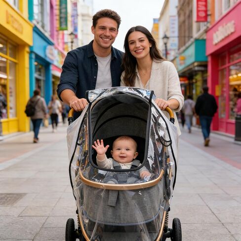Stroller Rain Cover,Universal Stroller Accessory with Viewing Window,Food Grade EVA,Baby Travel Weather Shield for Summer, Windproof Waterproof, Protect from Dust Snow in Kuwait