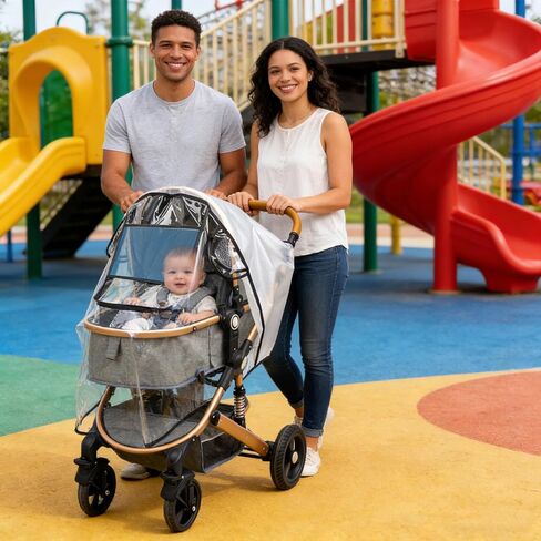 Stroller Rain Cover,Universal Stroller Accessory with Viewing Window,Food Grade EVA,Baby Travel Weather Shield for Summer, Windproof Waterproof, Protect from Dust Snow in Kuwait