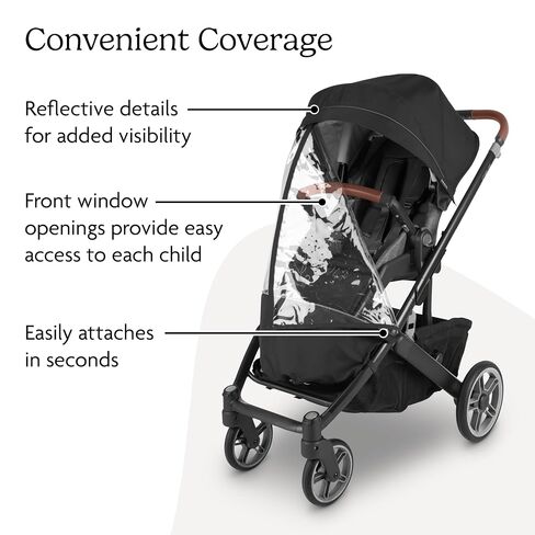 UPPAbaby Performance Rain Shield for Cruz V3 - Waterproof and Windproof Coverage - Ventilated Design - Quick Attachment - Easy Access to Child in Kuwait