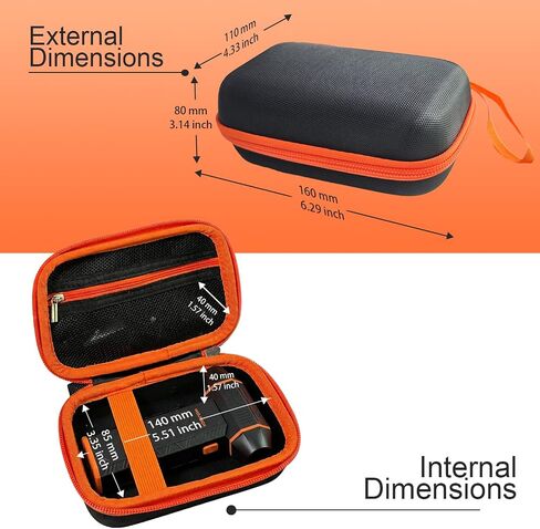 Case for WOLFBOX MF50/VASSON/ZOAIVR Electric Air Duster, Travel Portable Hard Storage Bag (Case Only) (Black+Orange) in Kuwait