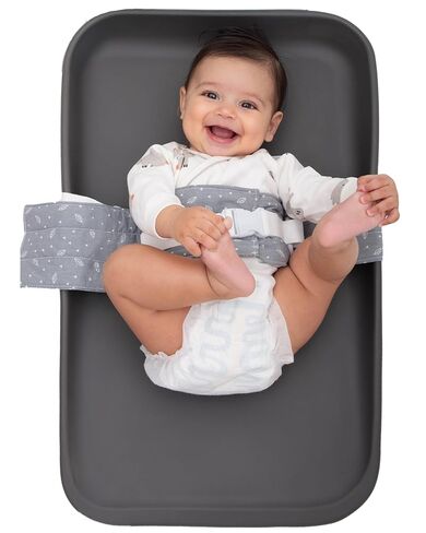 Changing Pad Strap – Soft, Adjustable & Secure Anti-Escape for Infants 0-24 Months. Universal Fit for Changing Pads & Changing Tables, Easy-Clean Fabric. Comfortable & Portable (Grey) in Kuwait