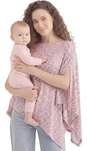 PATPAT Bamboo Viscose Nursing Cover, Breathable Poncho, Beige | 360° privacy coverage, easy baby viewing, nursing and pumping, stroller cover, shawl, baby blanket, lightweight and packable in Kuwait
