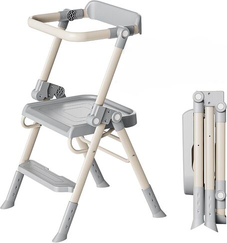 Toddler Step Stool, Kids Toddler Tower Foldable, Pro-A Structure for Maximum Stability, Kitchen Stool Helper with Anti-Drop Structure and Safety Railing, Ultra-Secure, Ideal for Toddlers & Youngsters in Kuwait
