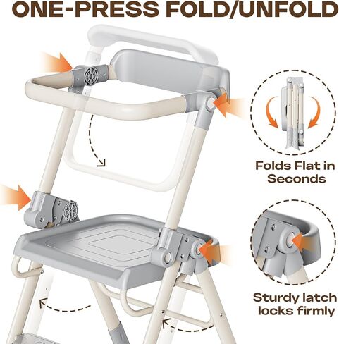 Toddler Step Stool, Kids Toddler Tower Foldable, Pro-A Structure for Maximum Stability, Kitchen Stool Helper with Anti-Drop Structure and Safety Railing, Ultra-Secure, Ideal for Toddlers & Youngsters in Kuwait