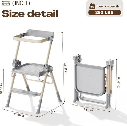 Toddler Step Stool, Kids Toddler Tower Foldable, Pro-A Structure for Maximum Stability, Kitchen Stool Helper with Anti-Drop Structure and Safety Railing, Ultra-Secure, Ideal for Toddlers & Youngsters in Kuwait