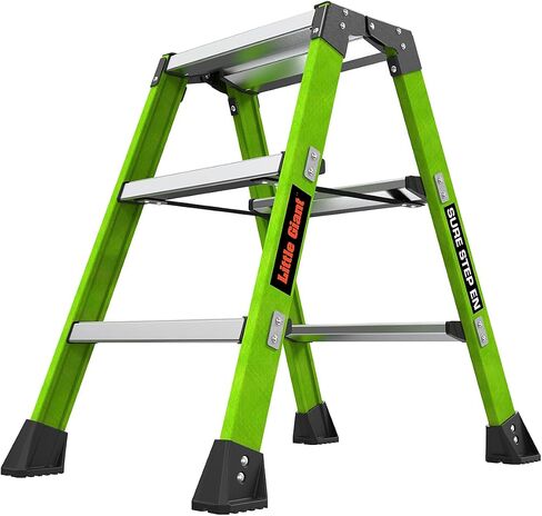 Little Giant Ladders Sure Step 3-Step Fiberglass Step Stool, Type IAA, 375 lb Weight Capacity, ANSI Certified, Extra Heavy Duty (910-00001) in Kuwait