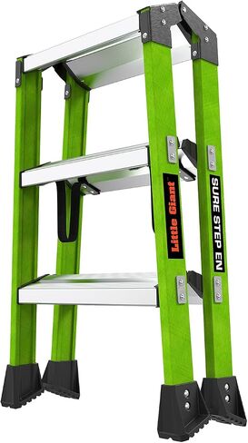 Little Giant Ladders Sure Step 3-Step Fiberglass Step Stool, Type IAA, 375 lb Weight Capacity, ANSI Certified, Extra Heavy Duty (910-00001) in Kuwait
