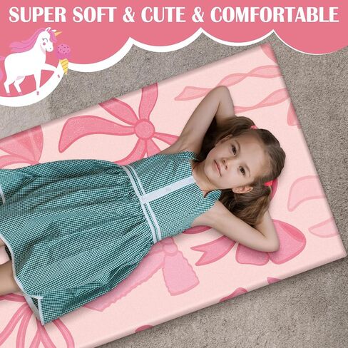 Xuhal 1 Pcs Bow Nap Mat Cover Kids for Boys and Girls 47 x 21.25 Inch Vinyl Sleeping Mat Cover for Preschool Children Kindergarten Toddler Care in Kuwait