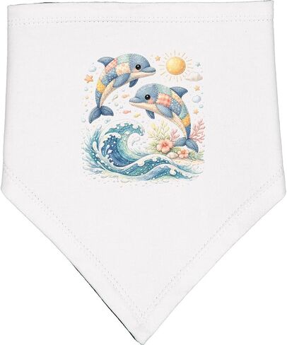 inktastic Cute Playful Dolphins Baby Bandana Bib in Kuwait