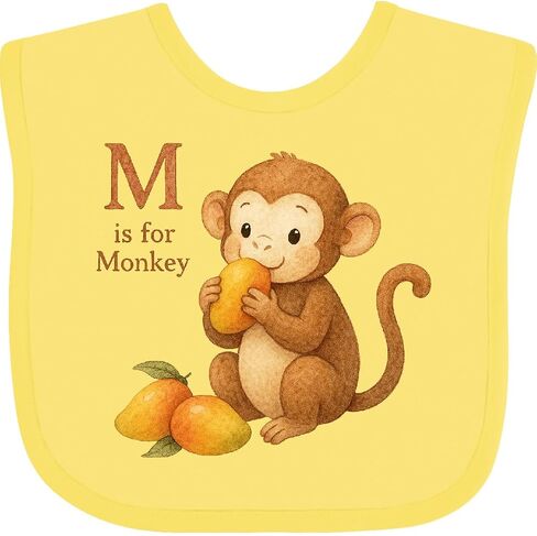 inktastic M Is for Monkey Alphabet Baby Bib in Kuwait