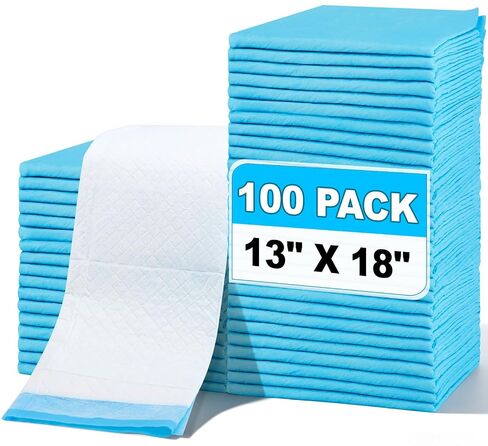 Disposable Changing Pads, 100 Pack 13x18 inch Waterproof Absorbent Leak Proof Breathable Underpads for Baby, Adults & Pets in Kuwait