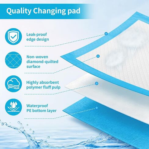 Disposable Changing Pads, 100 Pack 13x18 inch Waterproof Absorbent Leak Proof Breathable Underpads for Baby, Adults & Pets in Kuwait