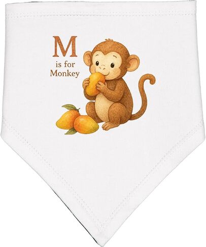 inktastic M Is for Monkey Alphabet Baby Bandana Bib in Kuwait