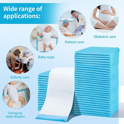 Disposable Changing Pads, 100 Pack 13x18 inch Waterproof Absorbent Leak Proof Breathable Underpads for Baby, Adults & Pets in Kuwait