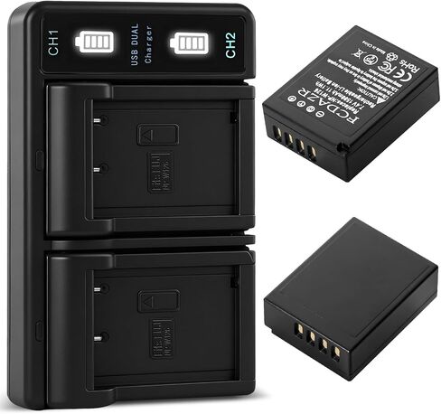 NP-W126 NP-W126S Battery(2-Pack) and USB Dual Charger for Fujifilm XM5, X100VI, X100V, XS10, XT30, XT30 II, XT20, XE4, A5 Camera in Kuwait