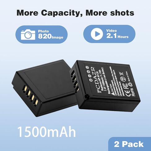 NP-W126 NP-W126S Battery(2-Pack) and USB Dual Charger for Fujifilm XM5, X100VI, X100V, XS10, XT30, XT30 II, XT20, XE4, A5 Camera in Kuwait
