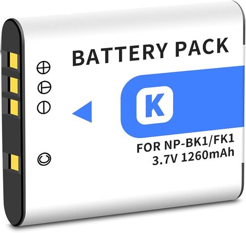 NP-BK1 NP-FK1 Battery Compatible for Sony Cybershot DSC-W180 DSC-W190 | DSC-W370, DSC-S750, DSC-S780, DSC-S950, DSC-S980, MHS-CM1 HD, MHS-PM1, MHS-PM5, MHS-CM5 Upgrade Capacity 3.6V 1260mah in Kuwait