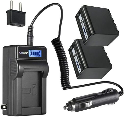 Kastar 2-Pack AG-VBR89 Battery and LCD AC Charger Compatible with Panasonic HC-MDH2GK-K, HC-MDH2M, AG-CX350, AG-DVX200, AG-DVX200PJ, AG-DVX200PB, AG-DVX200PX, AG-DVX200EJ, AG-DVX200EN, AG-DVX200ED in Kuwait