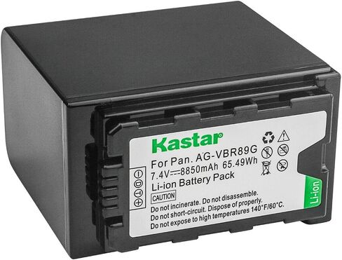 Kastar 2-Pack AG-VBR89 Battery and LCD AC Charger Compatible with Panasonic HC-MDH2GK-K, HC-MDH2M, AG-CX350, AG-DVX200, AG-DVX200PJ, AG-DVX200PB, AG-DVX200PX, AG-DVX200EJ, AG-DVX200EN, AG-DVX200ED in Kuwait