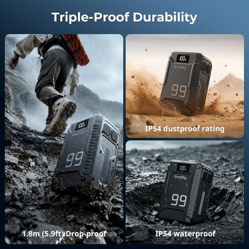 SMALLRIG V Mount Battery T99, 99Wh/6800mAh V-Mount Battery with 7 Ports, 100W 2H Dual USB-C Fast Charge, 1.8m (5.9ft) Drop-Proof, IP54 Water/Dust Proof, Rear LED, for Camera, Camcorder, Monitor, Light in Kuwait