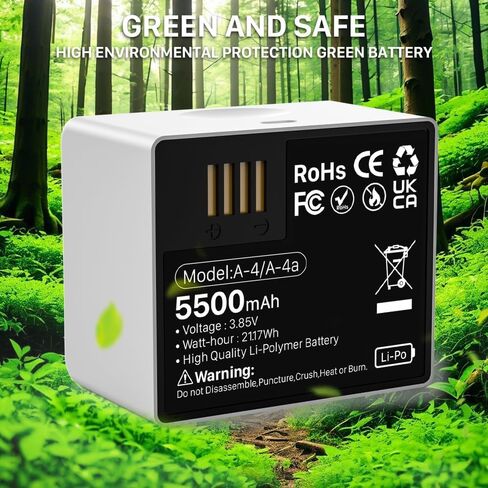 5500mAh Batteries for Arlo Pro 3/ Pro 4, 2-Packs Rechargeable Battery Replacement Compatible with Arlo Pro 5S 2K, Ultra, Ultra 2 Camera, A-4 A-4a, VMA5400, VMC4040P, VMC4060P in Kuwait