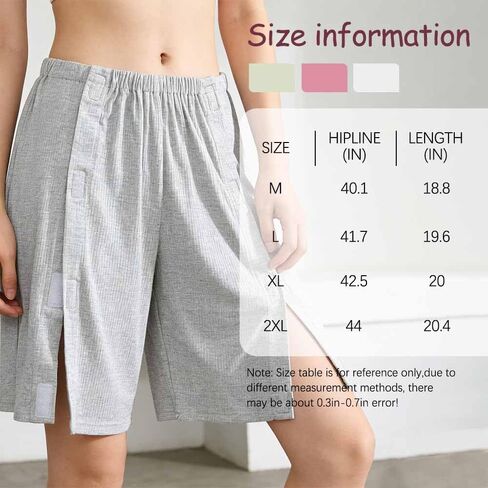 Tear Away Shorts for Women, Adaptive Breakaway Side Snap Shorts | Washable Post Surgery Recovery Short Pants；for Elderly, Post-Surgery Patients, Disabled Individuals in Kuwait