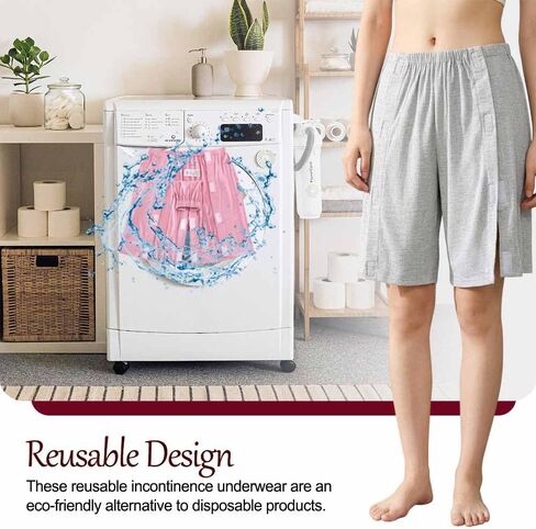 Tear Away Shorts for Women, Adaptive Breakaway Side Snap Shorts | Washable Post Surgery Recovery Short Pants；for Elderly, Post-Surgery Patients, Disabled Individuals in Kuwait