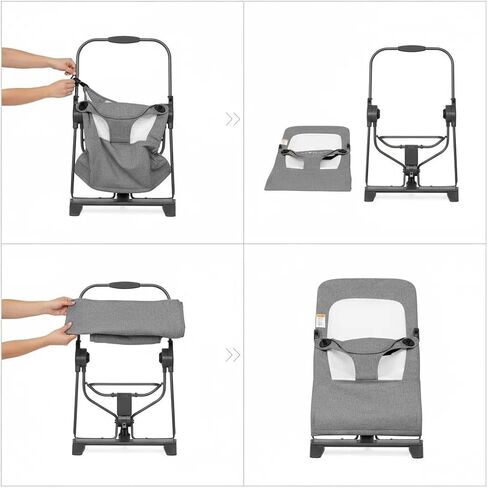 Replacement Baby Bouncer Seat Cover Compatible with Baby Delight Bouncer Balance Soft & Bliss, Quilted Cotton with Breathable Mesh Insert, Machine Washable, Skin-Friendly Grey in Kuwait