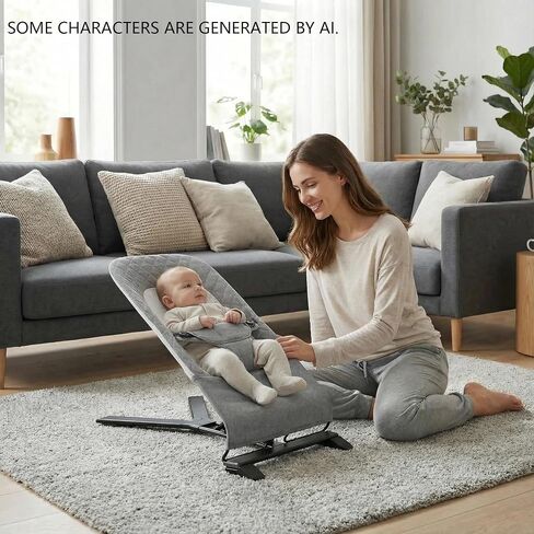 Replacement Baby Bouncer Seat Cover Compatible with Baby Delight Bouncer Balance Soft & Bliss, Quilted Cotton with Breathable Mesh Insert, Machine Washable, Skin-Friendly Grey in Kuwait