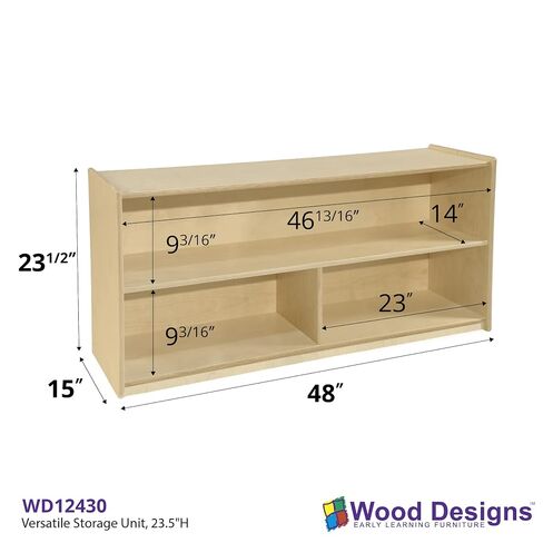 Wood Designs Mobile 23.5" H Three Section Wooden Versatile Storage Unit for Kids Room, Classroom in Kuwait