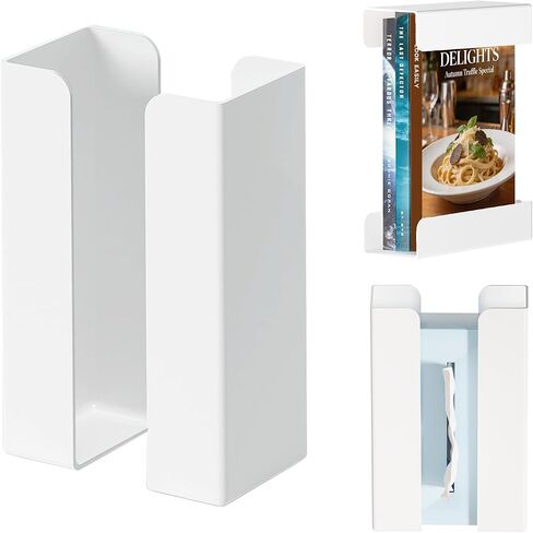PAVSTINE Adjustable Magnetic Holder for Gloves & Tissue Box, Split Design | No-Drill Magnetic, Width-Adjustable Split Wipes Dispenser, Holds up to 6 Lbs, for Kitchen, Laundry, Garage & Workshop, White in Kuwait