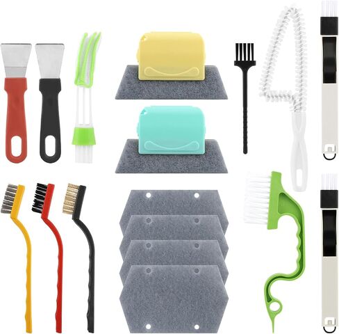 Window Sill Cleaner Tool, 13 Pcs Window Track Cleaning Tools Set, Deep Clean Groove Gap Cleaning Brush Kit for Window Tracks, Sliding Doors, Tile Lines, Car Vents, Keyboards in Kuwait