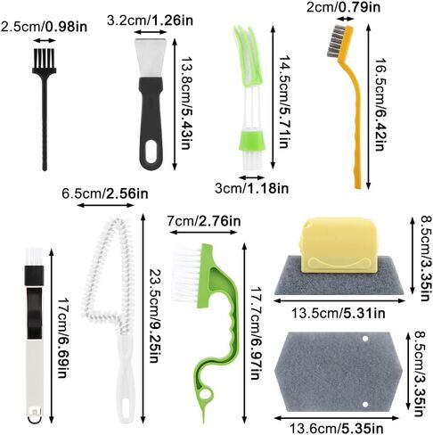 Window Sill Cleaner Tool, 13 Pcs Window Track Cleaning Tools Set, Deep Clean Groove Gap Cleaning Brush Kit for Window Tracks, Sliding Doors, Tile Lines, Car Vents, Keyboards in Kuwait