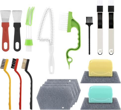 Window Sill Cleaner Tool, 13 Pcs Window Track Cleaning Tools Set, Deep Clean Groove Gap Cleaning Brush Kit for Window Tracks, Sliding Doors, Tile Lines, Car Vents, Keyboards in Kuwait
