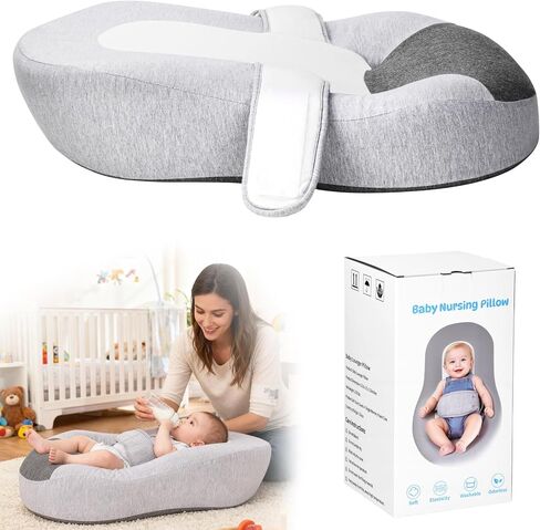 Reflux Pillow for Baby, Baby Feeding Support Wedge Pillow for Reducing Spit-Up, 2 Machine-Washable Pillowcases for Bottle Feeding in Kuwait