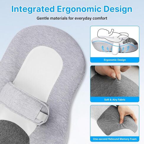 Reflux Pillow for Baby, Baby Feeding Support Wedge Pillow for Reducing Spit-Up, 2 Machine-Washable Pillowcases for Bottle Feeding in Kuwait