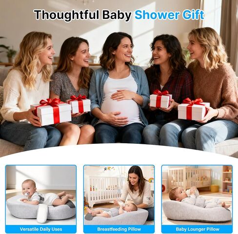 Reflux Pillow for Baby, Baby Feeding Support Wedge Pillow for Reducing Spit-Up, 2 Machine-Washable Pillowcases for Bottle Feeding in Kuwait