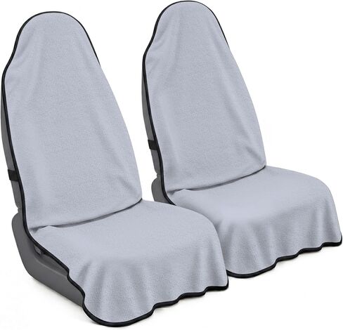 Car Seat Towel Cover 2 Pack for Front Seats, Sweat Absorbent Car Seat Protector with Non-Slip Backing, Waterproof Towel Car Seat Covers for Runners, Gym, Swimming, Beach, Pets, Lavender Gray in Kuwait
