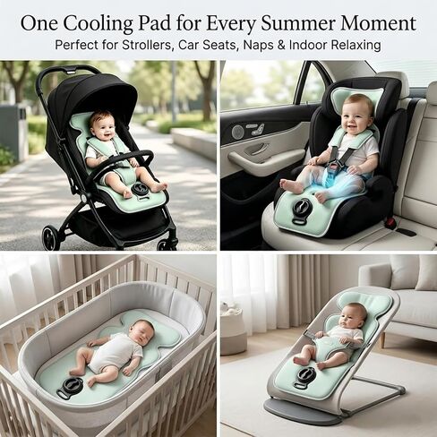 Baby Stroller Cooling Pad, Ice Water Circulation Car Seat Cooling Pad, No Fan No Noise No Battery Safe Cooling Mat, Tech Fabric Easy Clean, Universal Fit for Infant Toddler Summer Travel in Kuwait