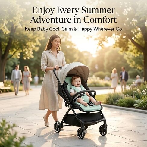 Baby Stroller Cooling Pad, Ice Water Circulation Car Seat Cooling Pad, No Fan No Noise No Battery Safe Cooling Mat, Tech Fabric Easy Clean, Universal Fit for Infant Toddler Summer Travel in Kuwait