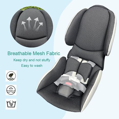 Infant Insert Compatible with Evenflo Shyft DualRide - 1:1 Fit Newborn Car Seat and Stroller Padding, Breathable 3D Mesh Support Set, Washable Head and Body Cushion in Kuwait